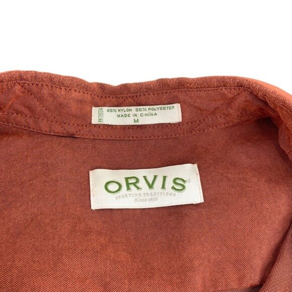 Orvis Orange Long Sleeve Button Down Shirt - Picture 3 of 7